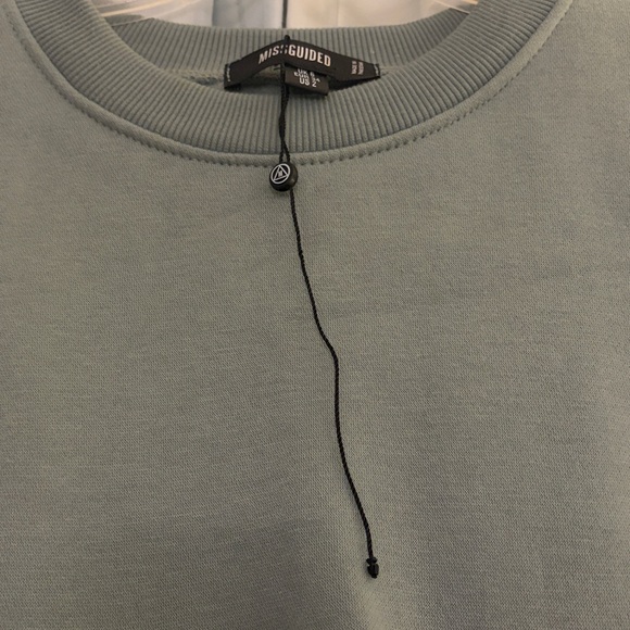 Missguided Olive Long Sleeve Corset Sweatshirt Dress, size 2 - Picture 3 of 8